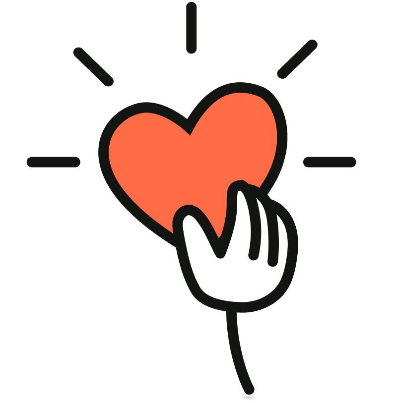 hendi sem heldur hjarta